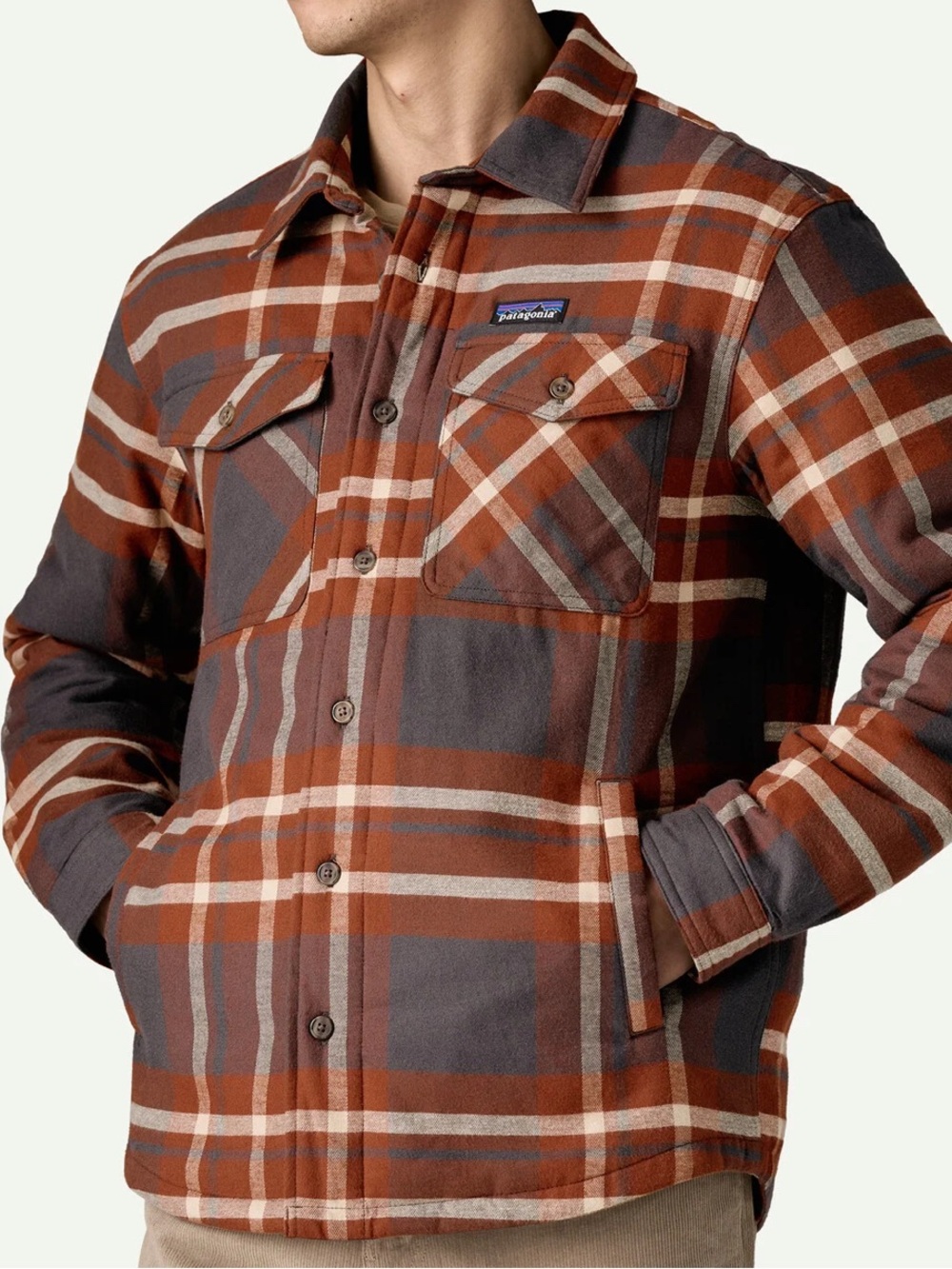 Patagonia Men's Rust Plaid Flannel Jacket